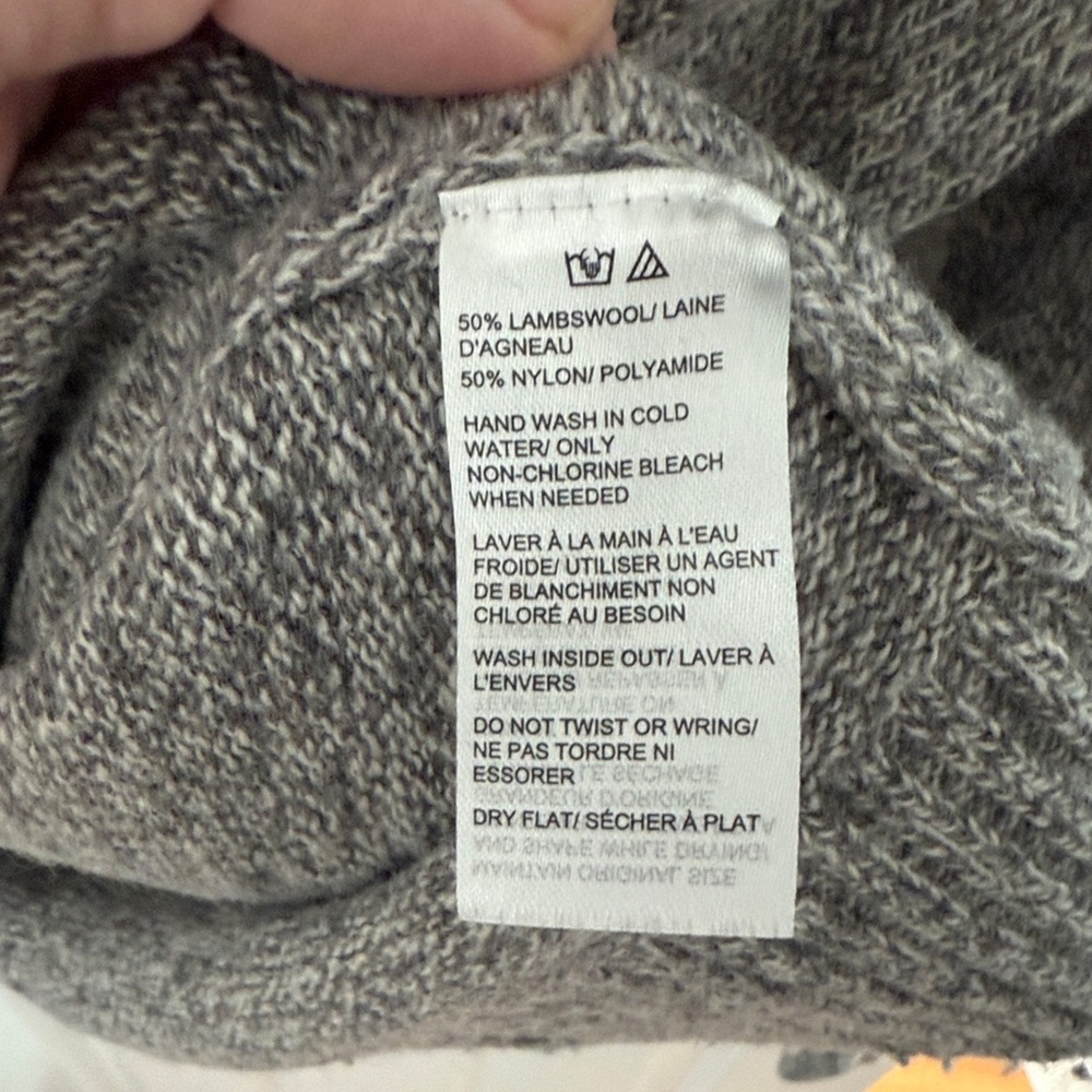 Men's Gray Lambswool Sweater L - Picture 8 of 8